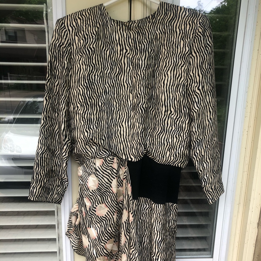 Julie Francis dress, silk with shoulder pads